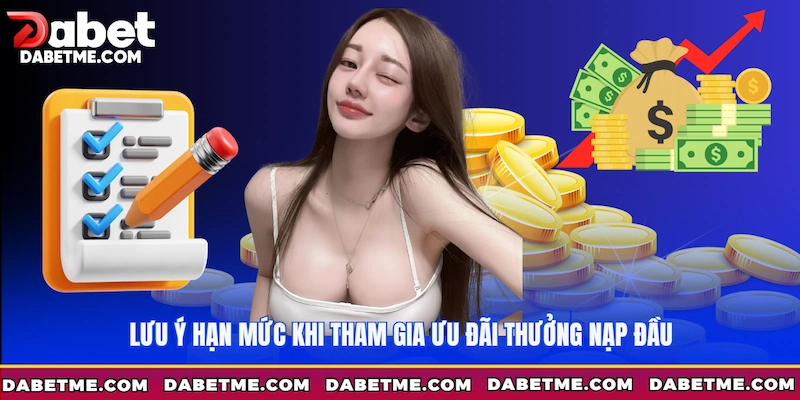 Lưu ý hạn mức khi tham gia ưu đãi thưởng nạp đầu